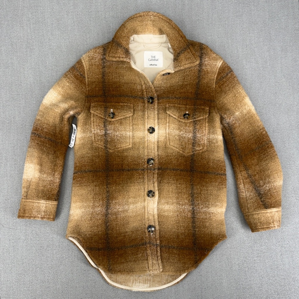 Wilfred Brown Plaid Button-Down Shirt Jacket